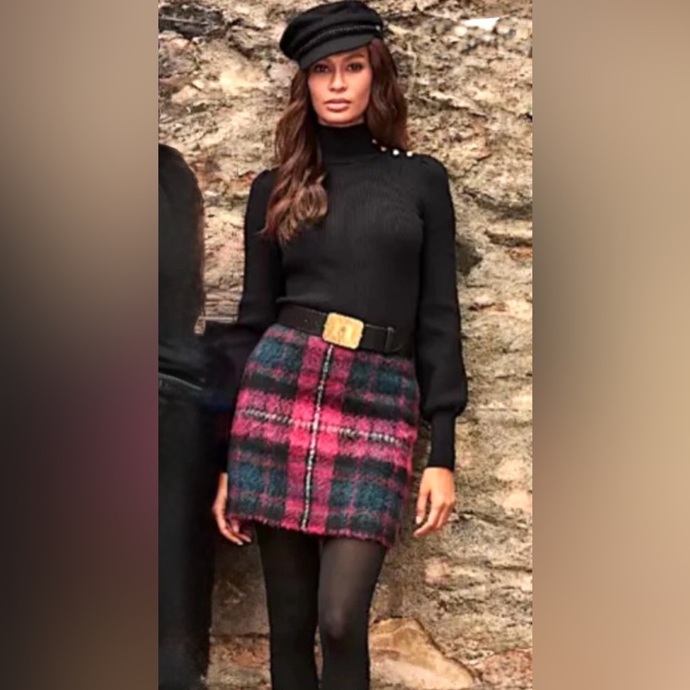 Ralph Lauren Pink & Green Plaid Mini Skirt